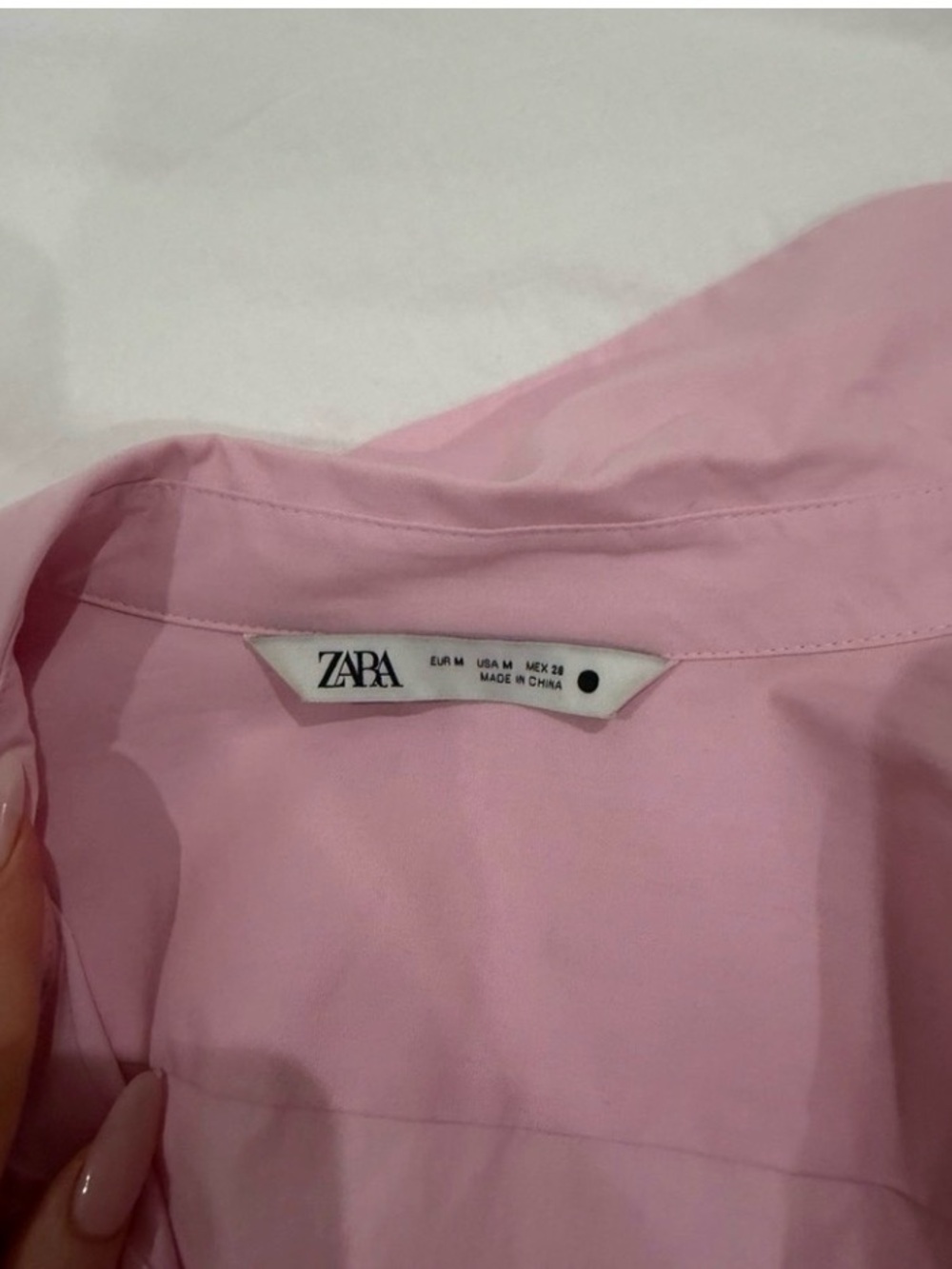 Zara Pink Cotton Button-Up Blouse | Rhinestones | 3/4 Sleeves | S | NWT - Picture 10 of 13